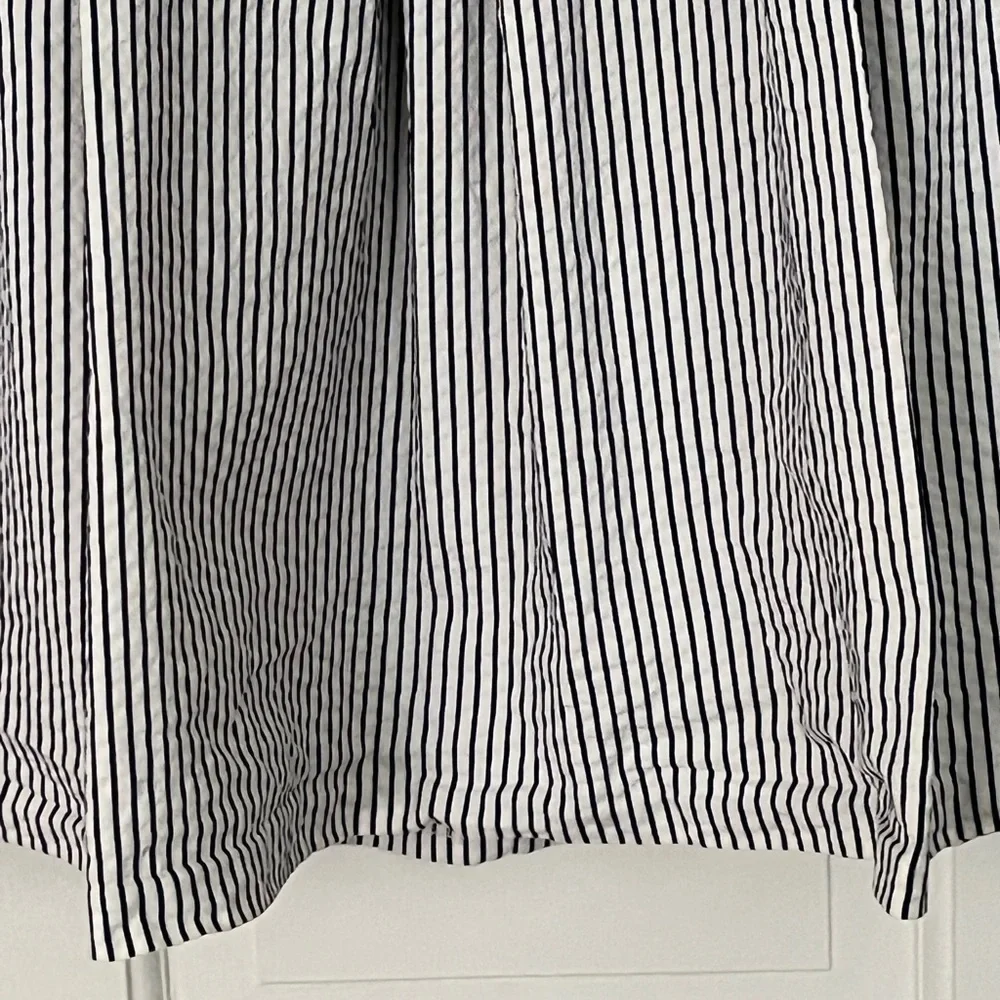 J. Crew Black and White A-Line Striped Skirt